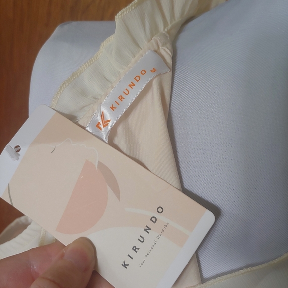 NWT Kirundo Yellow Halter Sleeveless Frilly Ruffle Tiered Mini Swing Dress M - Picture 10 of 12